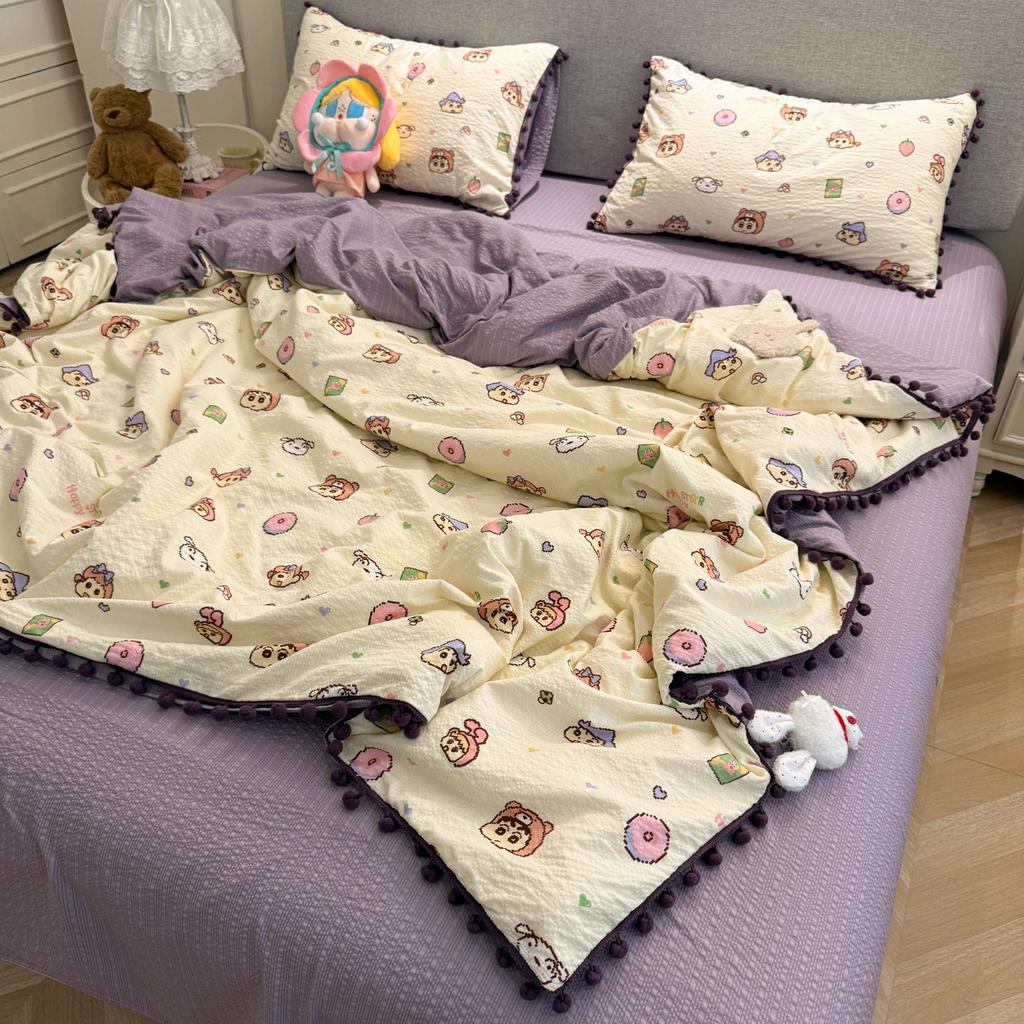 Class A Cotton Double-Layer Gauze, Cotton Quilt Cover, Bed Sheet Quilt Cover, Bed Hat, Student Dormitory