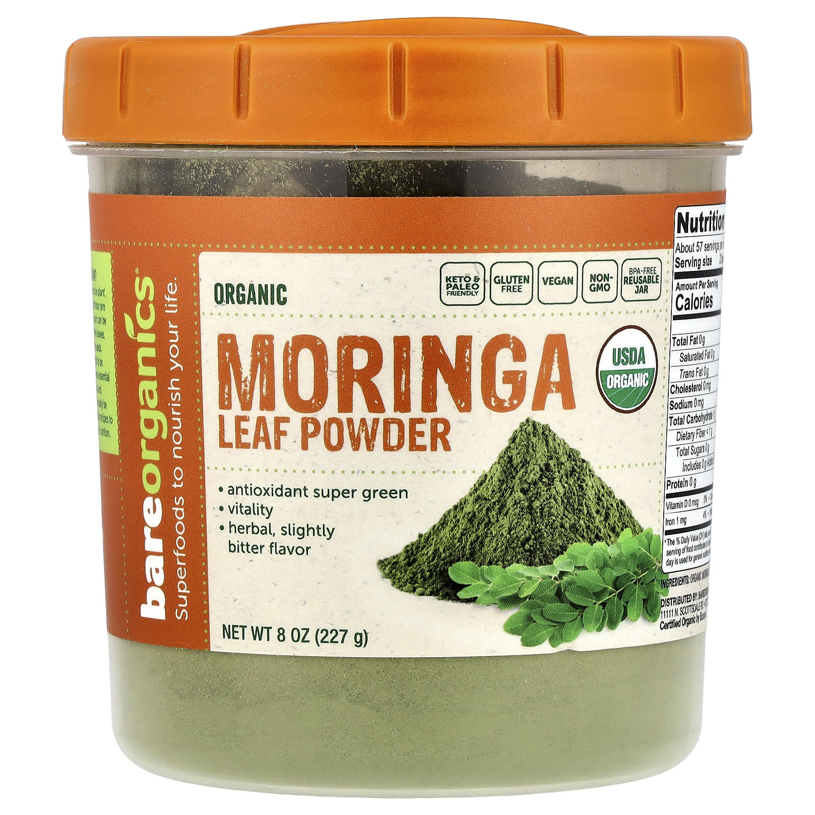 

Organic Moringa Leaf Powder, 227G(8Oz)