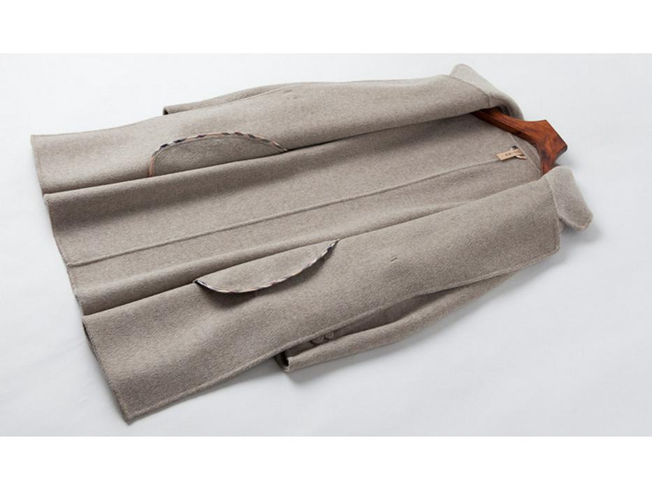 Elegant Mid-length Double-sided Cashmere Coat for Mature Women - Stylish Autumn/Winter Wool Wear