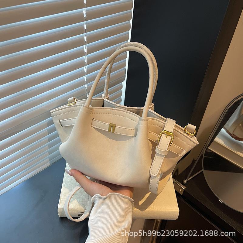 Niche Design A Matte Suede Portable Shoulder Messenger Bag Bag Leather Buckle Small Bag New