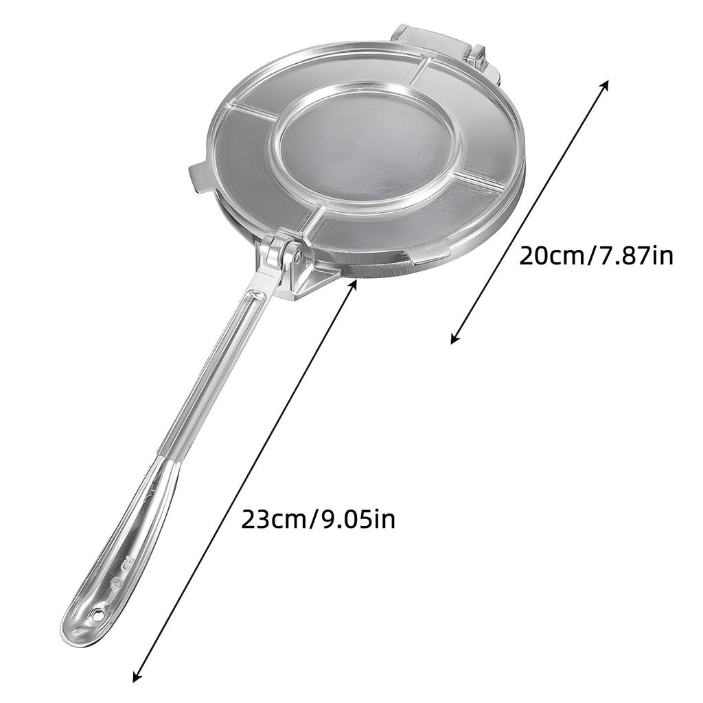Tortilla Press 8 Inches Heavy Duty Flour Tortilla Press Aluminum Alloy Pre Seasoned Roti Maker with Handle for Corn
