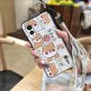 Cartoon Shockproof Phone Case For FCNT/Fujitsu Arrows N F-51C Phone Holder Waterproof Anti-knock Wrist Strap Anti-dust