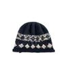 Korean Retro Fair Isle Jacquard Knitted Hat for Women Winter Warm Ear Protection Headband Cold Hat Showing Face Small Woolen Hat