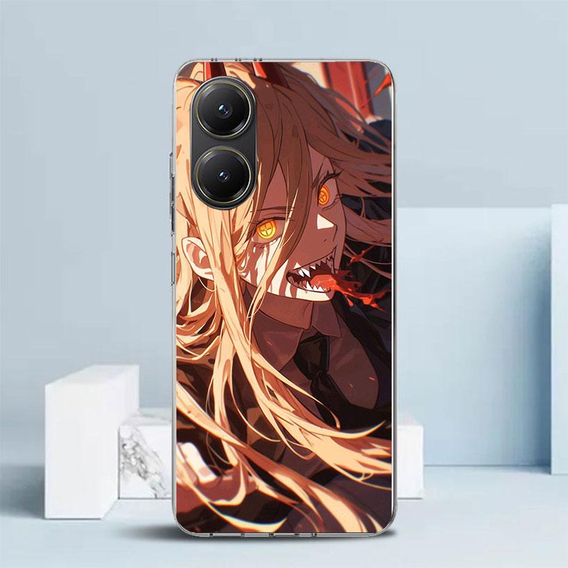 C-Chainsaw Mans Power Phone Case For Xiaomi Poco F7 Ultra X5 X6 X7 Pro M7 Redmi 15C 15 13C 13 12C 12 10C 10 10A 9 9C 9A 9T Cover