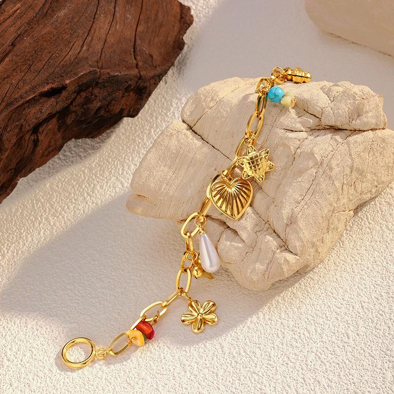 Golden Titanium Steel Electroplated Wind Bracelet Women's Personality Fashion Bracelet Trendy Versatile Accessory