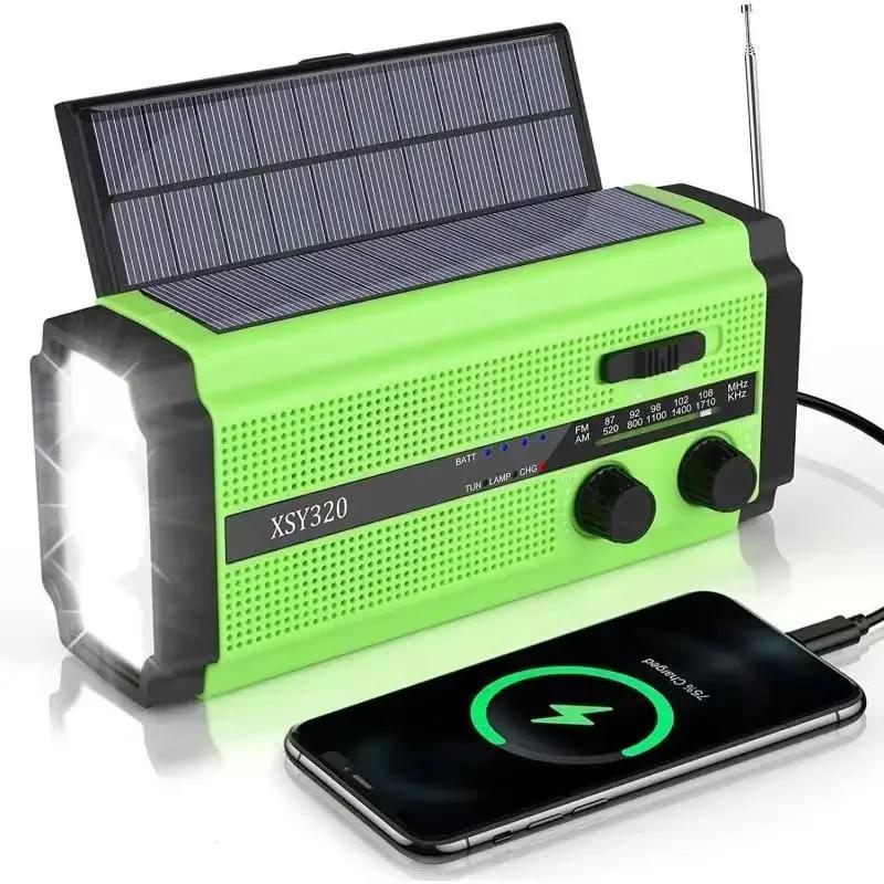 WOOPKER 5000mAh Emergency Radio FM XSY-320 Portable Hand Powered Solar Rechargeable Waterproof with SOS Alarm Flashlight Weather