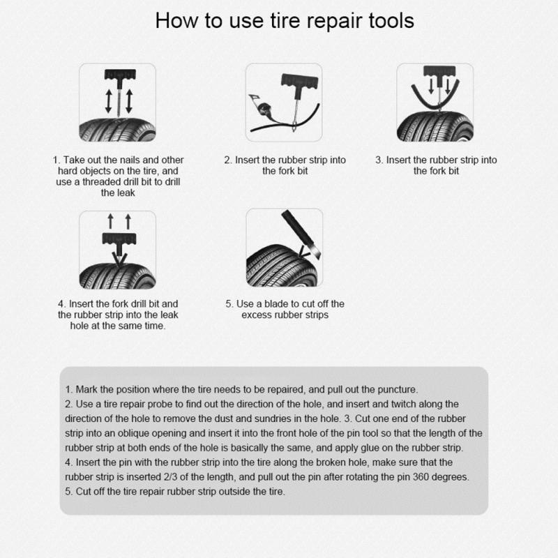 Car Tire Repair Tool Set Vacuum Tire Special Emergency Motorcycle Electric Vehicle Universal Rubber Strip Quick Tire Repair
