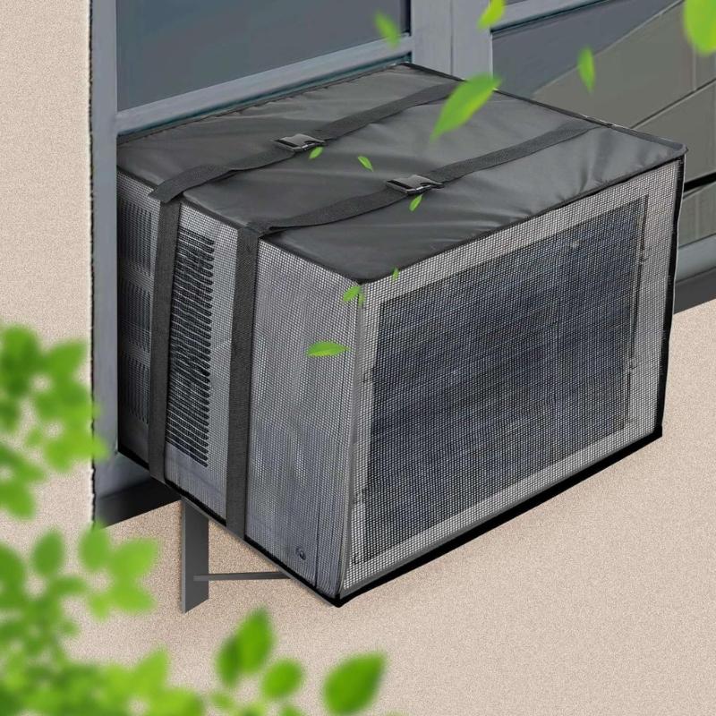 Breathable Air-Conditioning Protective Cover Weatherproof Air Conditioner Guard Bugs Rain Dirt Resistant Defender