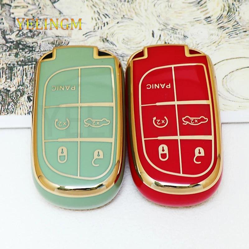 3 5 Buttons Soft Tpu Car Key Case Cover For Jeep Grand Cherokee Dodge Jcuv Dart Journey Chrysler 300C Fiat Remote Fob Keychain