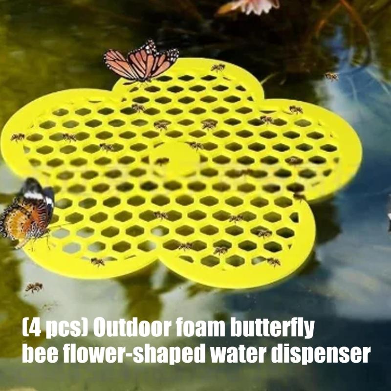 4PCs Floating Bees Watering Stations Platforms Garden Decoration Safe Landing Pads For Butterflies Pollinators In Pond