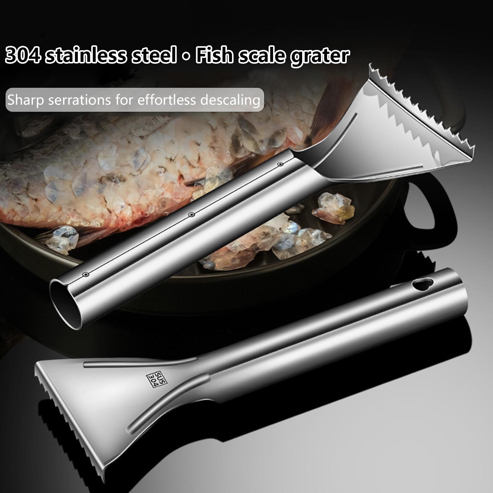 

Острый нож для чистки рыбы из нержавеющей стали, скребок для удаления чешуи, для леща, лосося, рыбы, морепродуктов, для рыбного рынка