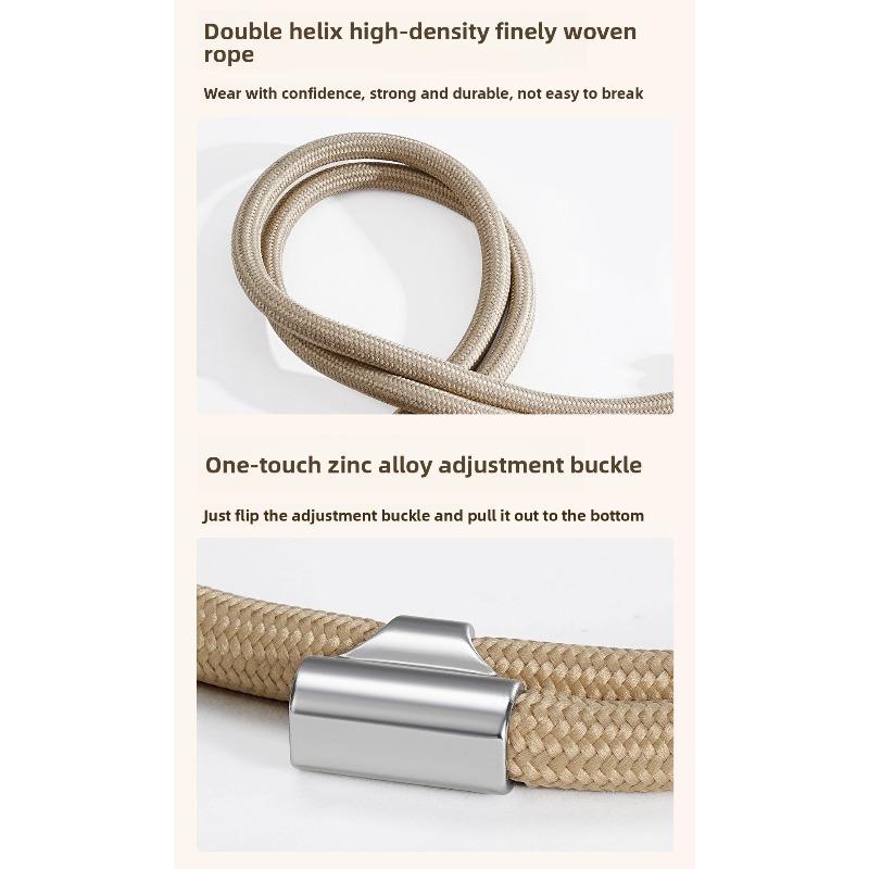 New Four-in-one Round Flat Belt, Mobile Phone Lanyard, Crossbody Adjustable Neck Rope, Advanced Sense Anti-lost Lanyard