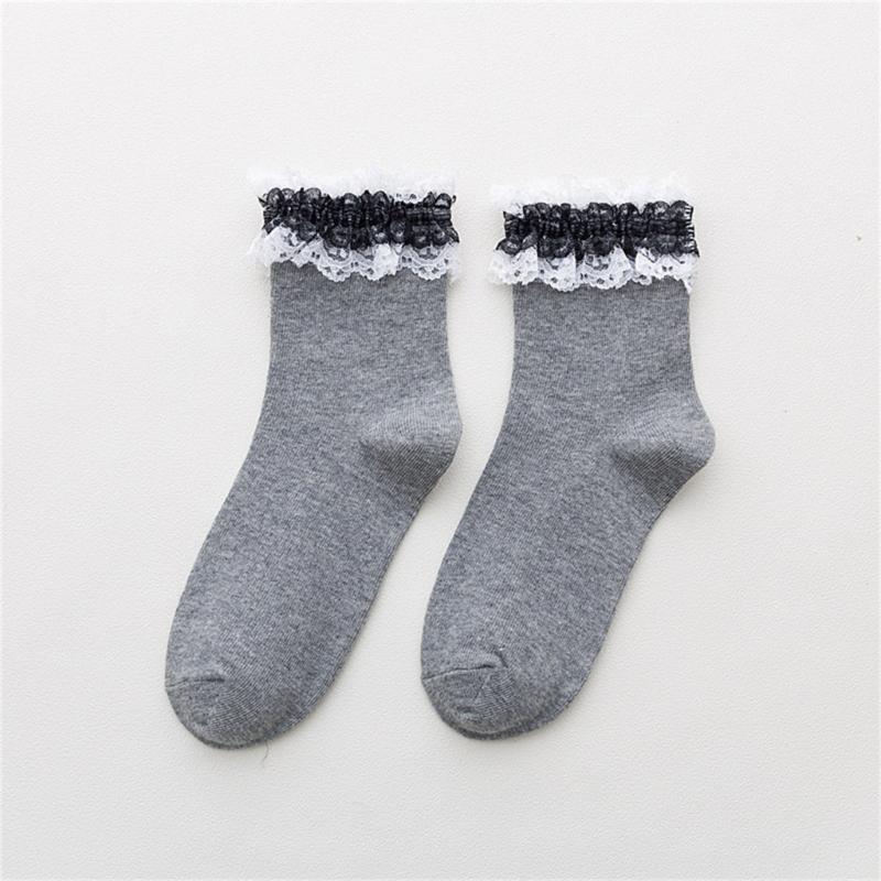 Stylish Lace Ruffle Socks Korean Fashion Comfortable Cotton Material Perfect for Everyday Wear