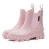 Women's Waterproof Non-Slip Rain Boots with Thick Soles and Mid-Low Shaft – Elastic Opening for Added Comfort.