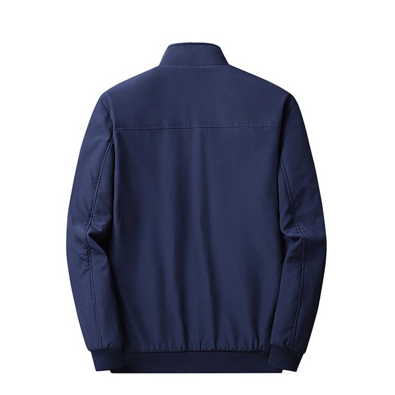 New Autumn Thin Middle-aged and Elderly Jackets Men's Stand Collar Business Casual Simple Jackets Men's Large Size Jackets