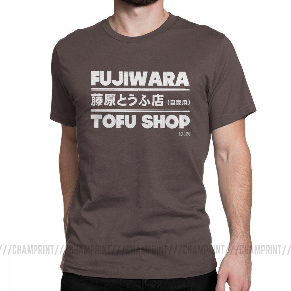 Anime Initial D Tees Fashion Fujiwara Takumi Fujiwara Tofu Shop T Shirt Men S Cotton Vintage