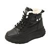 Fleece High-top Windproof Boots for Women's 2025 Winter New Student Ins Korean Version of Warm Casual Platform Cotton Shoes P6011
