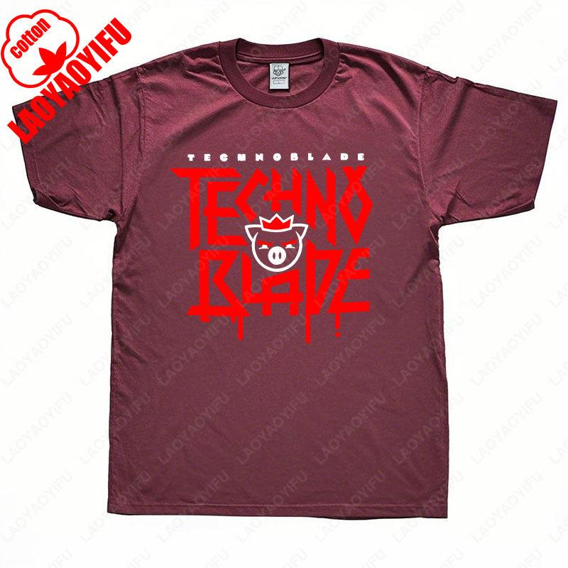 Technoblade Techno Agro Tee Dream Team SMP Merch T-Shirt Herren Damen Tshirt Sweatshirt Hip Hop Kurzarm Cotton Men Camisetas