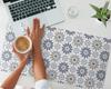 Anti-Slip Gaming Mouse Pad, Floral Retro Pattern, 90x45 cm
