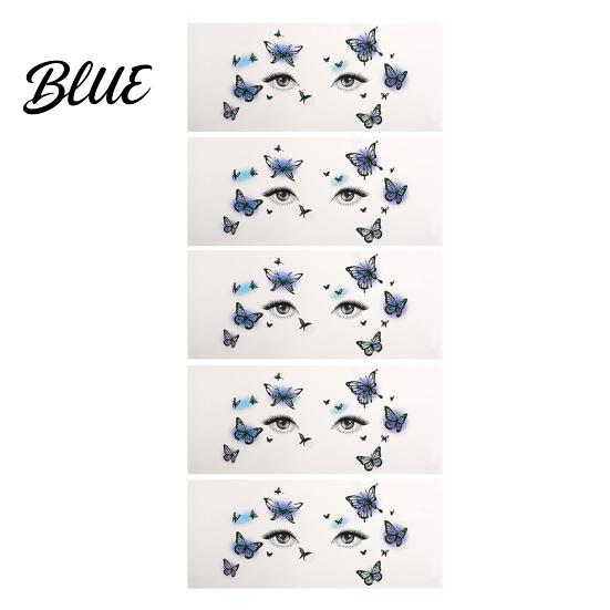 Easy Butterfly Makeup Decals 5 Sheets Glitter Eye Stickers Temporary Face Tattoos