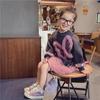 Autumn 2024 Casual Sweater Mesh Princess Dress for Little Girls