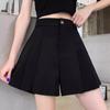Women's Summer 2024 High Waist Pleated Wide Leg Shorts - Slimming A-line Casual Suit Shorts.