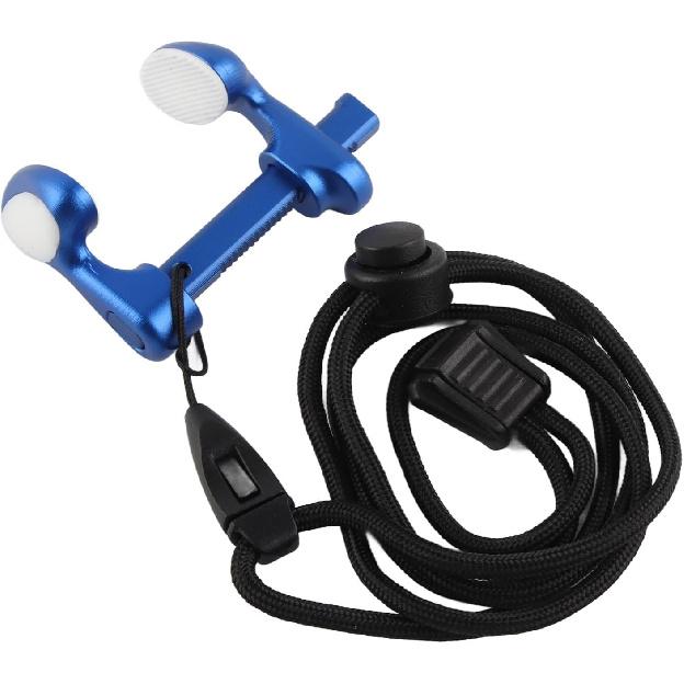 Diving Nose Clip, Aluminum Alloy Adjustable Antislip Swimming Nose Plug Nose Protector with Anti Drop Lanyard (Blue)