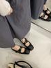FengLiDa Retro Square Head with Single Shoes Women's 2025 Autumn Bow Light Mouth Commuting Ladyshoes Grandma Shoes