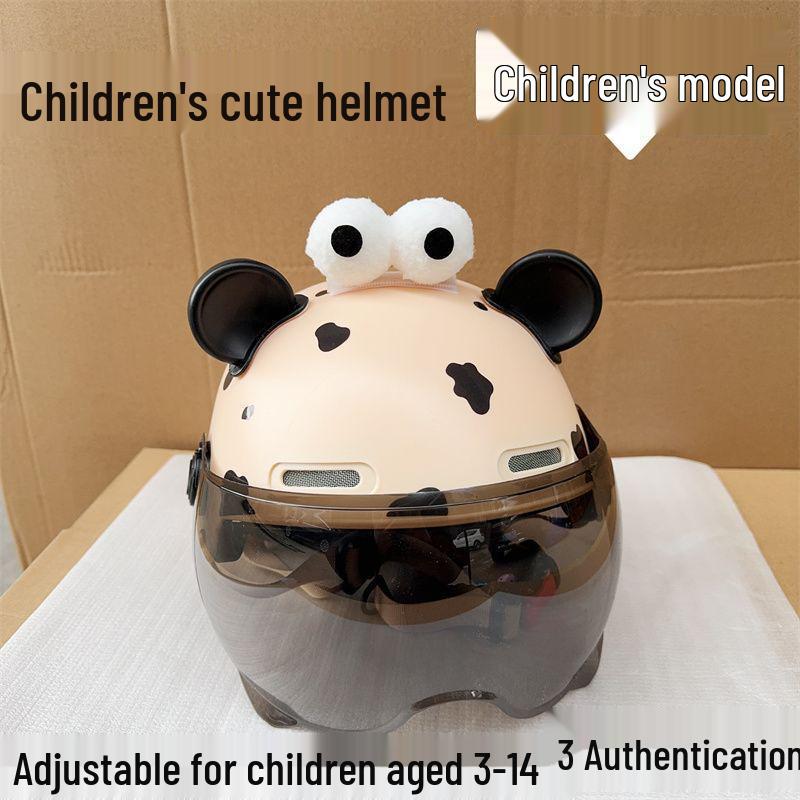 Certified Electric Motorcycle Helmet with Cat Ears - Unisex, Cute, Simple Summer Riding, Sun Protection