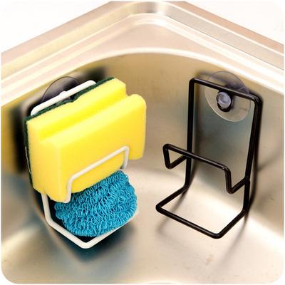 Sink Sponge Soap Rack Kitchen Organizer Supplies Faucet Sponge Drain Holder Bathroom Wall Sucker Shelf Home Storage Accessories