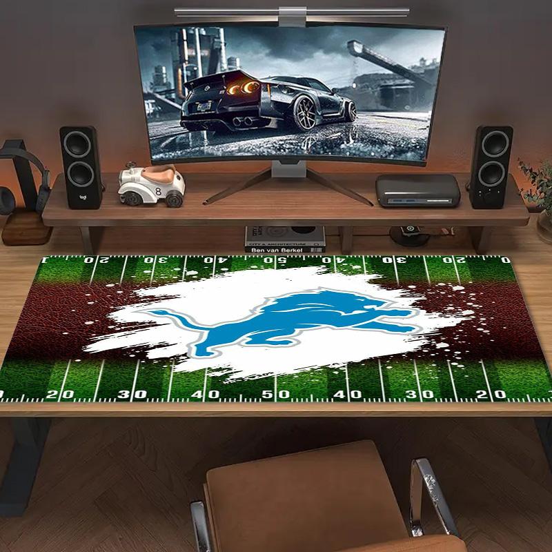 Detroit Lions Logo Color Mouse Pad Large Gaming Table Cushion Non-slip Laptop Tablet Big Mousepad XXL Mat Mini PC Playmat With Lock Edge