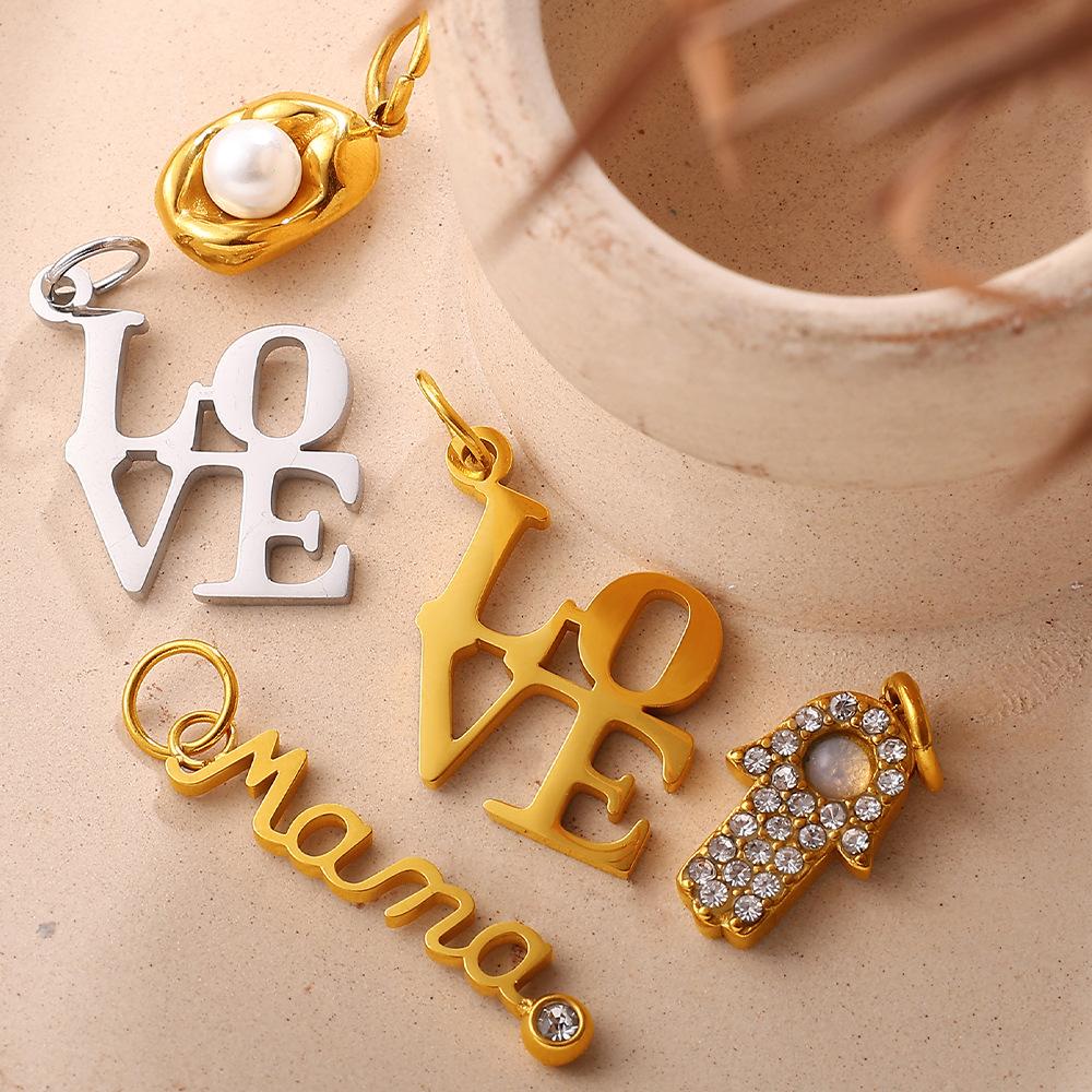 Stylish And Diverse Diy Pendant Stainless Steel Gold-Plated Diamond-Encrusted Freshwater Pearl Pendant Collection
