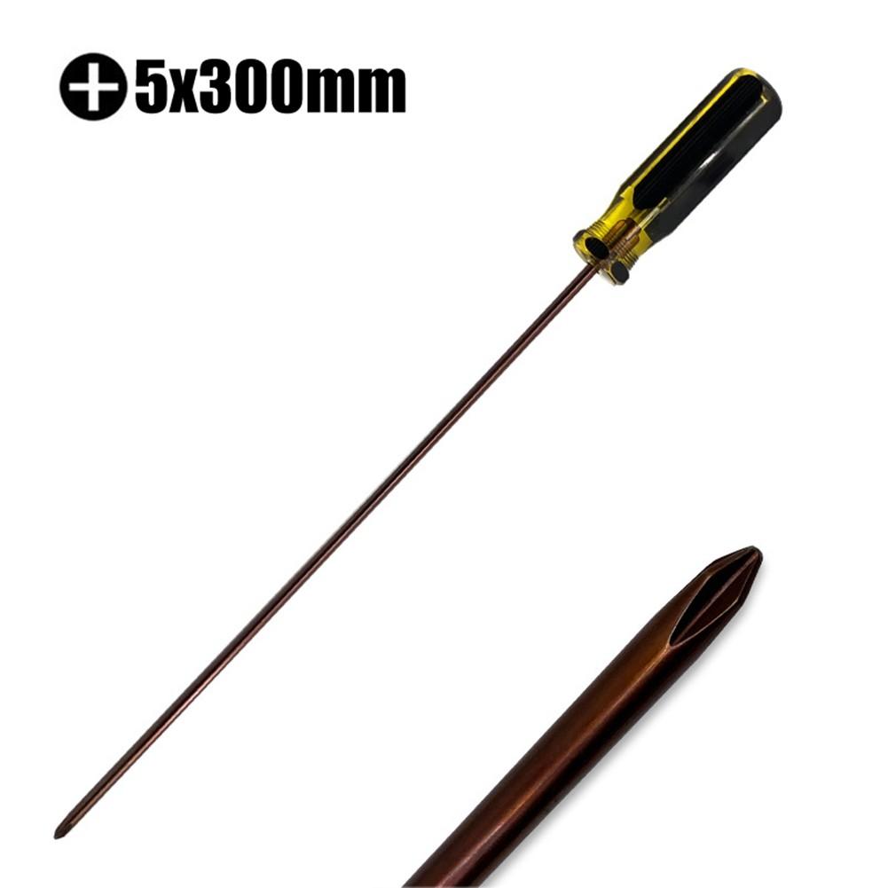 Reliable 12 Inch Extended Slotted Screwdriver with Ergonomic Rubber Grip