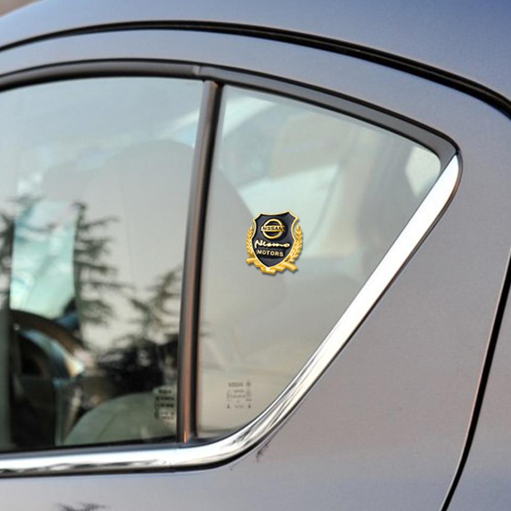 AUK2 3D Metal Car Badge Body Trunk Sticker Emblem Decoration Center Cover For Nissan Nismo GTR Qashqai j10 Rogue Juke X-Trail Tiida