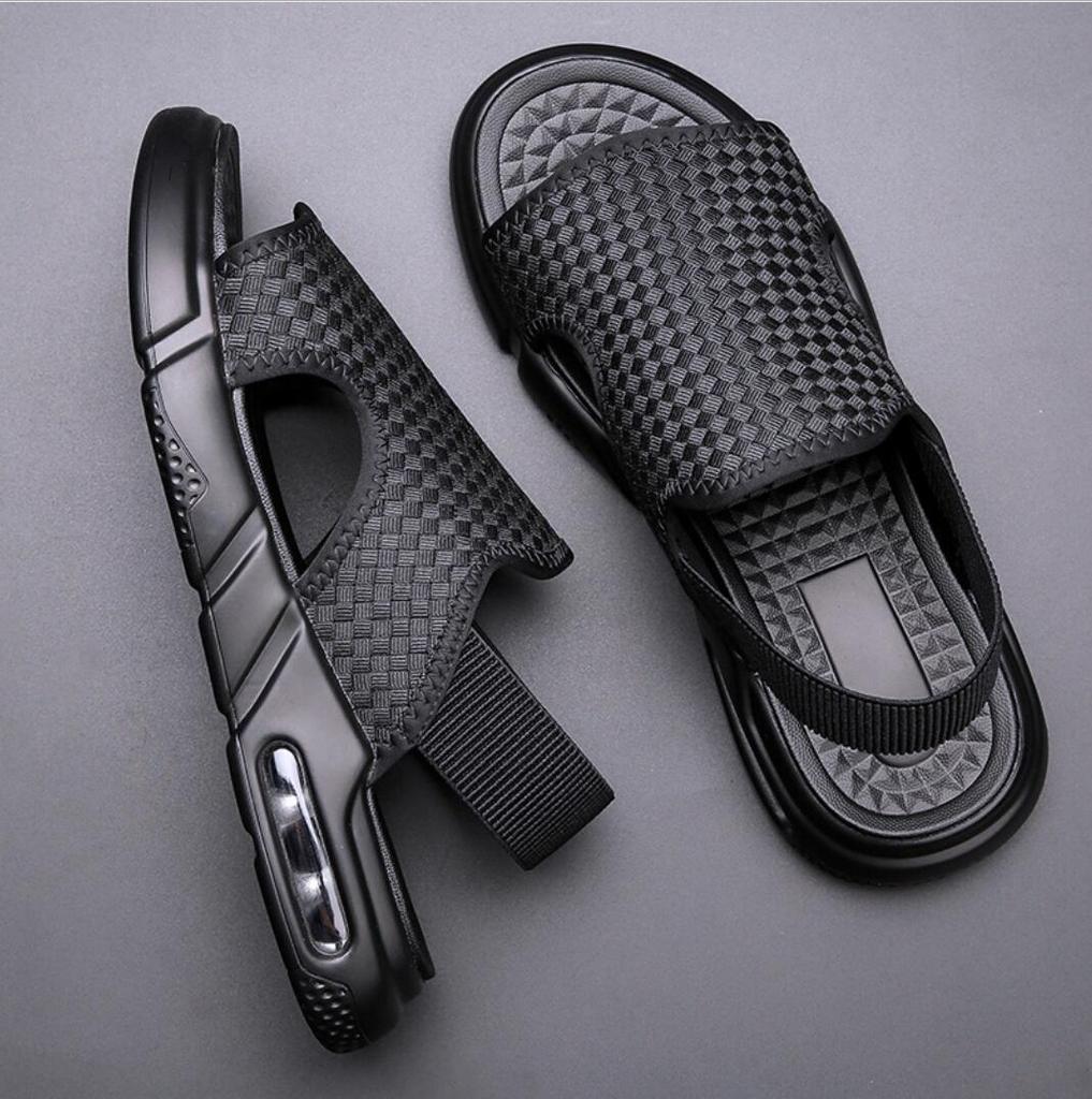 Fashion Men Sandals 2024 Breathable Weaving Men Summer Sports  Shoes Man buffer Casual Beach Slippers Comfortable Barefoot Sandals Homme