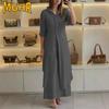Completi Pantaloni a Manica Lunga con Collo a Polo Casual Autunno Inverno Moda Donna