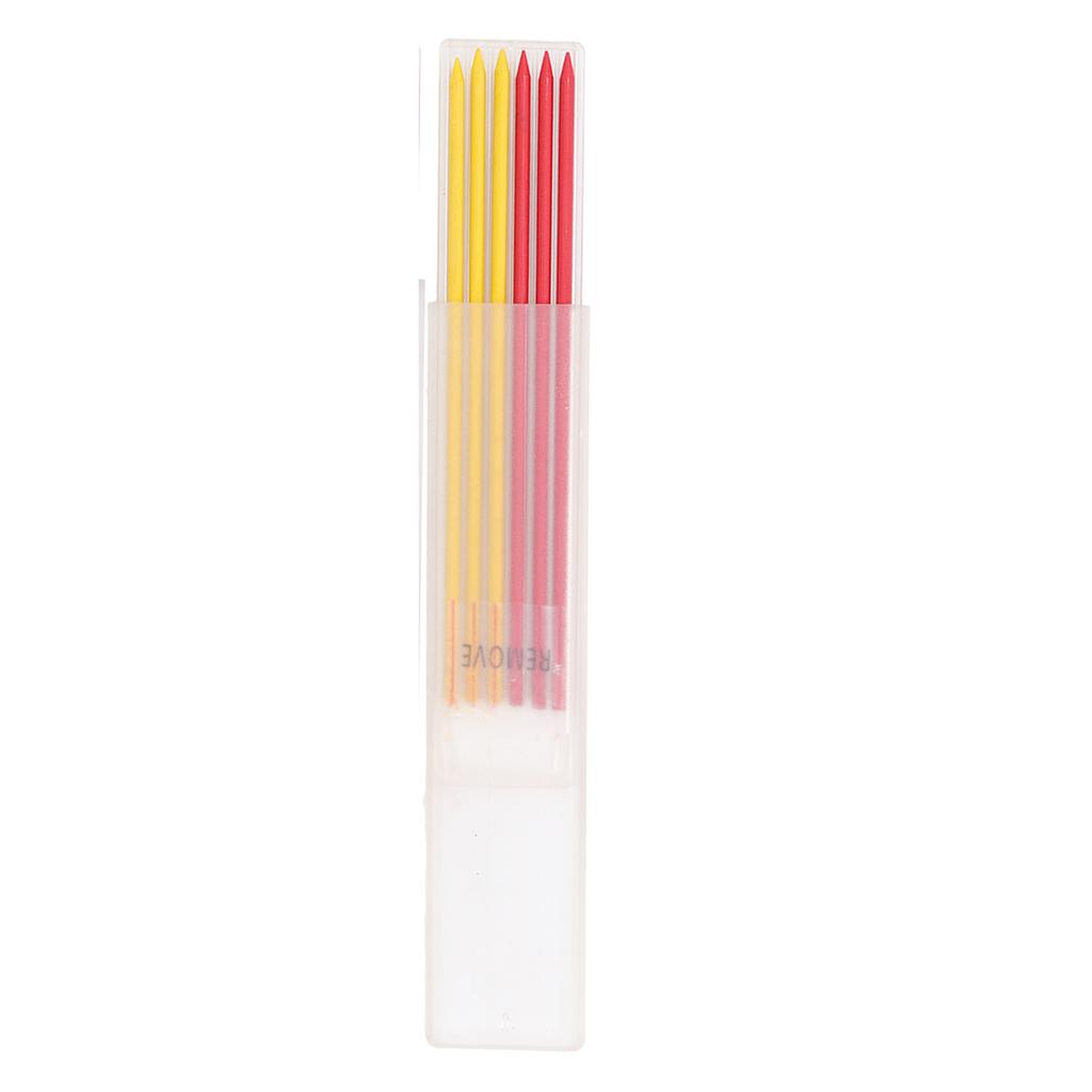 6Pcs Carpenter Pencil Refill 2.8mm HB Marking Scribing Tool Set Kit for Woodworking Red Yellow Wax