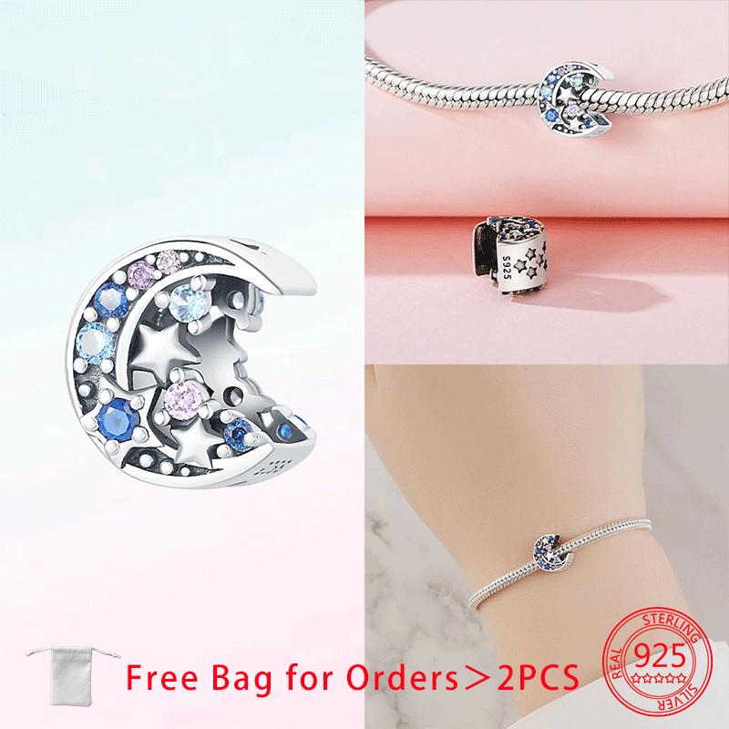 Jewellery Colored Zircon Sun Moon Stars Clouds Starry Sky Charm Bead Charms Copper Bead Charms Pendant Compatible With Do It Yourself Bracelets Women