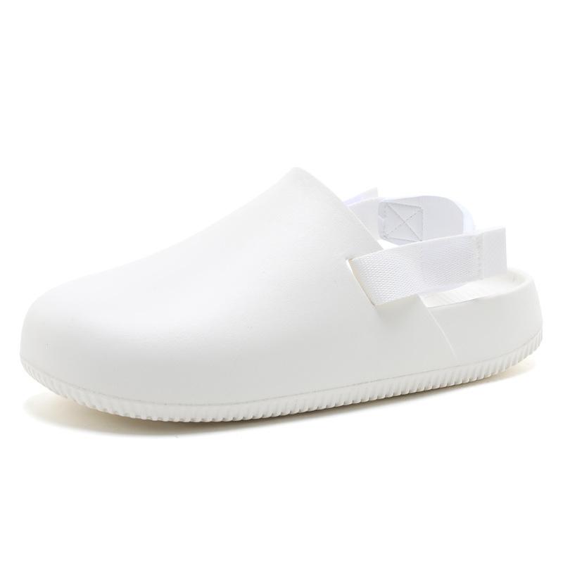 New men's solid color cool slippers thick bottom non-slip wear-resistant fashion simple leisure outdoor beach bag head mop