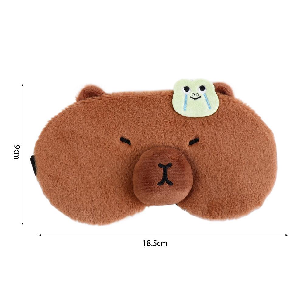 Nap Eye Shade Plīša miega maska, kas necaurlaidīga gaismai, ar jauku dzīvnieku acu plāksteri, jauka kapibaras acu aizsegs, ceļojumiem
