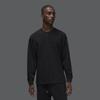 Jordan Wordmark Series Solid Logo Embroidered Crew Neck Long Sleeve T-Shirt Men Tops Black FJ0703-010
