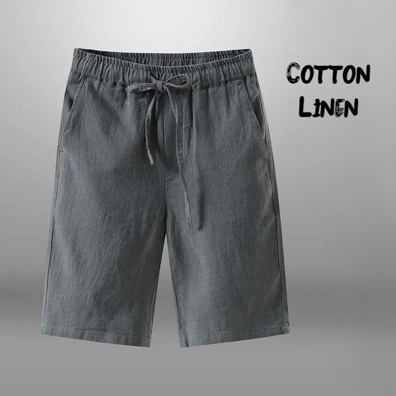 Men Shorts for Men Cotton Linen Casual Breathable Beach Shorts Men's Short Sweatpants Vacation Gym Basketball