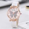 Women Butterfly Rhinestone Dial Quartz Watche Ladies Wristwatche Simple Leather Clock