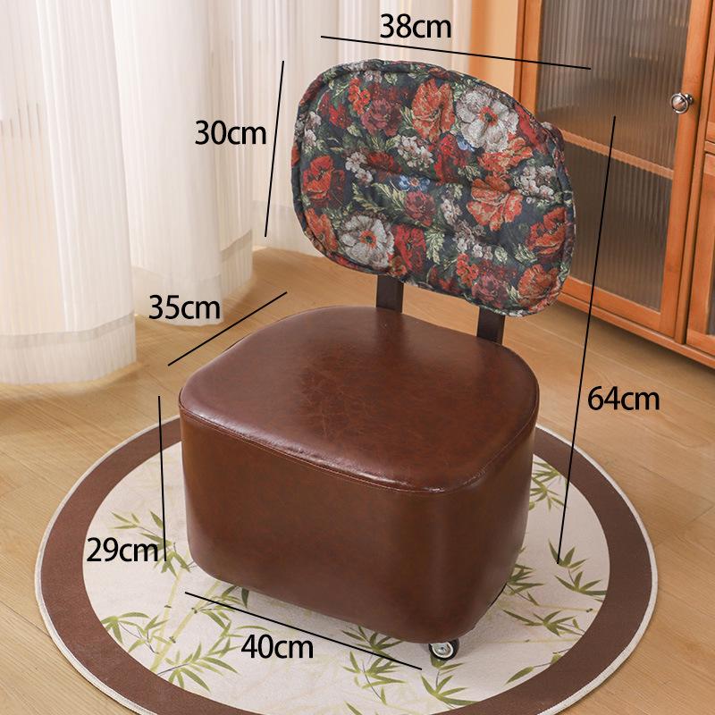 High-Leg Small Stool with Wheels - Versatile Chair for Living Room or Entryway