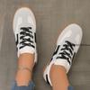 Fashion Women Shoes Fashion Casual Flats Vulcanize Shoes Ladies Outdoor Walking Sneakers Women Comfortable Classical Shoes Black White