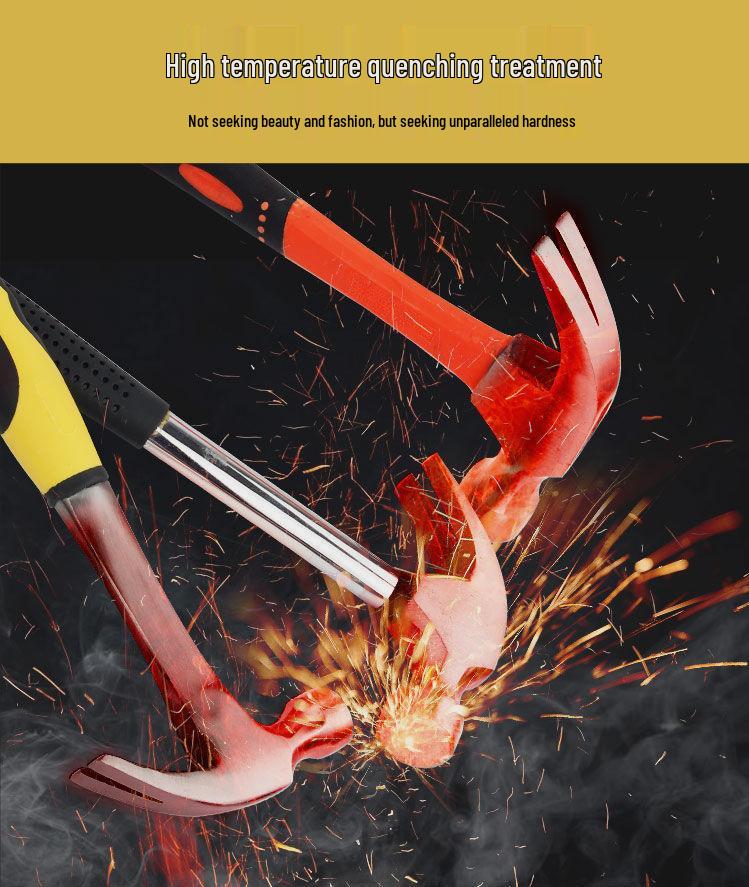 German Imported Sheep's Horn Hammer: High-Carbon Steel, Woodworking Nail Puller, Household Hand Tool.
