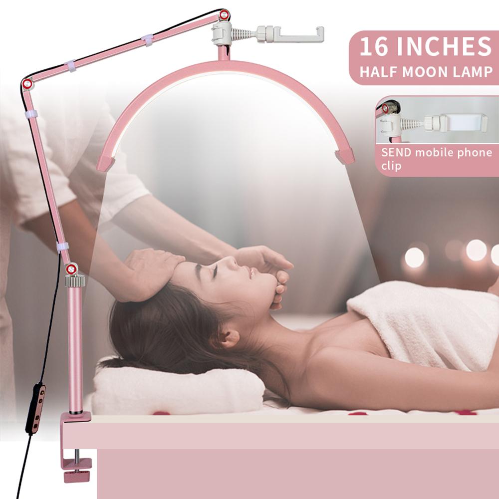 Andoer HD-M3X Desktop LED Video Light Half-moon Shaped Fill Light 3000K-6000K Dimmable with C-Clamp