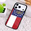 Georgia State Flag Phone Case for iPhone 17 Air 16 15 11 12 14 13 Pro Max Shockproof Cover