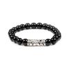 Herren Retro Obsidian Perlenarmband - Trendiges, Nischen-Design für Glück.