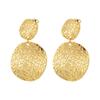 Retro Mottled Patterned Round Dangle Earrings for Women Ladies Temperament Elegant Gold Silver Color Stud Earrings Jewelry Gift